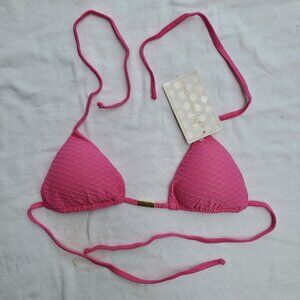 Brazilian Bikini - bubblegum pink triangle - TOP ONLY